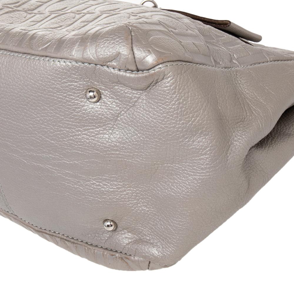 De las mujeres Carolina Herrera Bolso Audrey de piel con monograma gris metalizado
