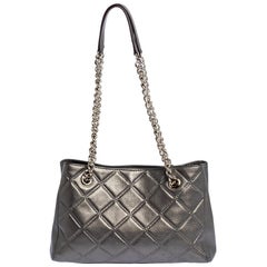 Carolina Herrera Metallic Quilted Leather Shopper Tote