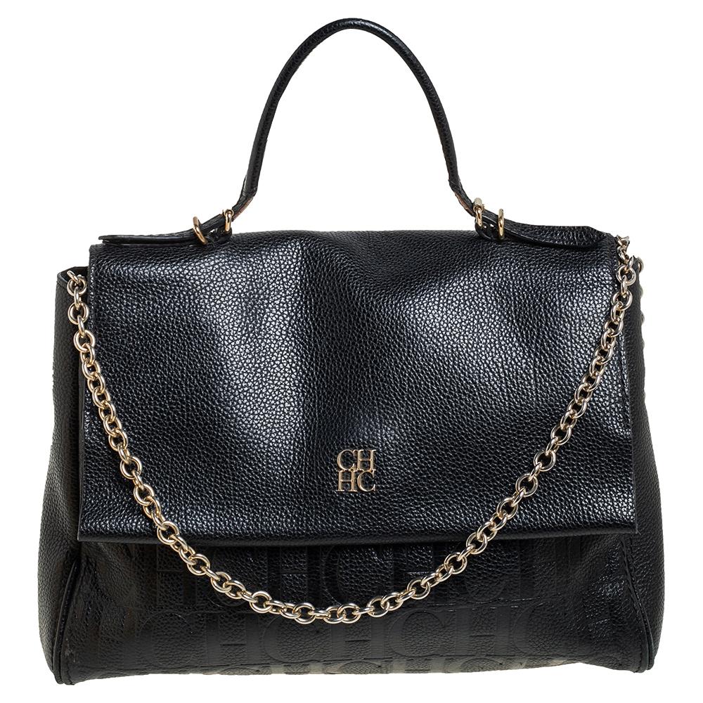 Carolina Herrera Multicolor Monogram Canvas and Leather Andy Boston Bag For Sale at 1stDibs