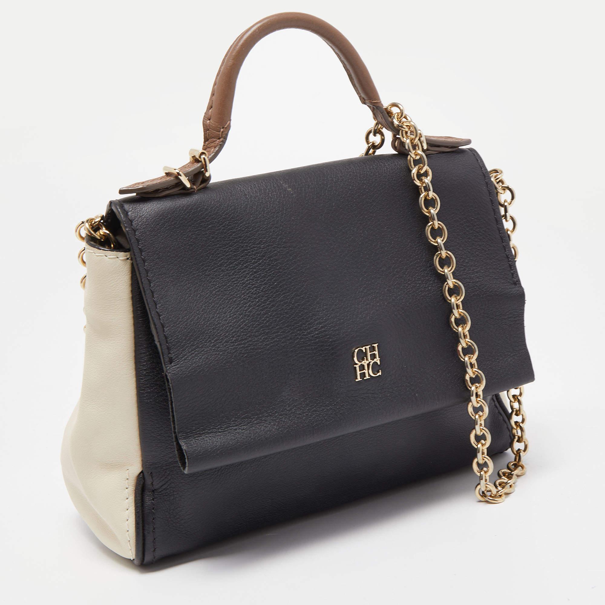 Women's Carolina Herrera Multicolor Leather Mini Minuetto Top Handle Bag