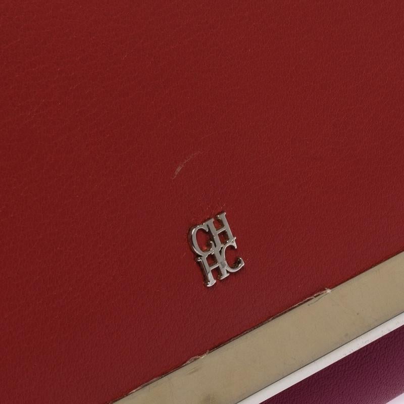 Carolina Herrera Multicolor Leather Trifold Continental Wallet In Good Condition In Dubai, Al Qouz 2