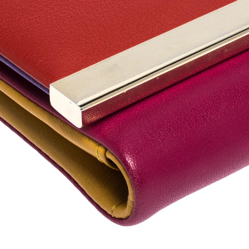 Carolina Herrera Multicolor Leather Trifold Continental Wallet 1