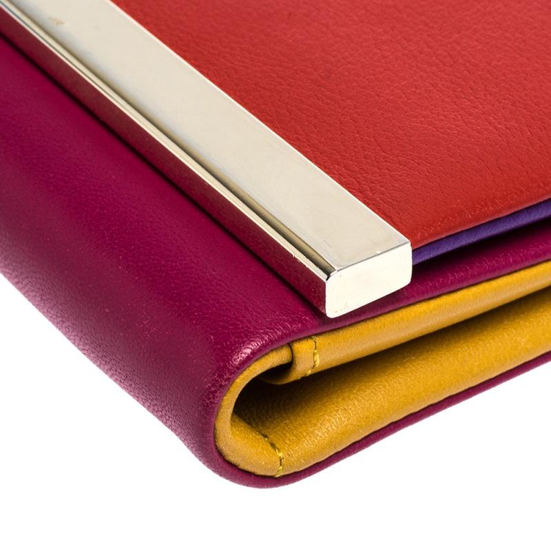 Carolina Herrera Multicolor Leather Trifold Continental Wallet 2