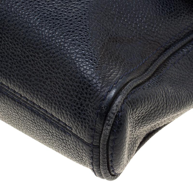 Carolina Herrera Navy Blue Leather Flap Shoulder Bag 6
