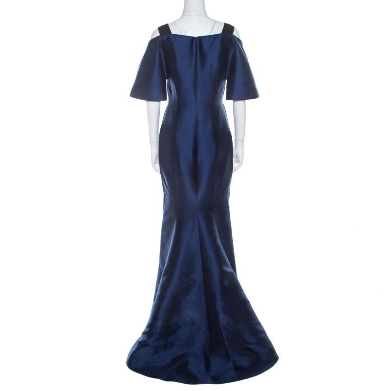 navy silk gown