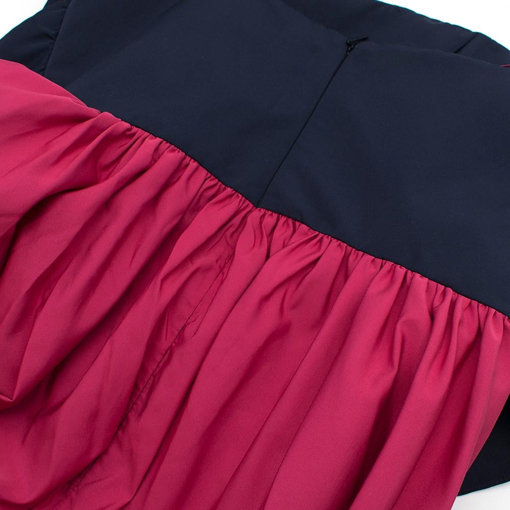 Carolina Herrera Navy & Pink Strapless Bow Tie Gown SIZE S In Excellent Condition In London, GB