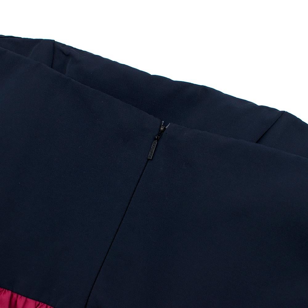 Women's Carolina Herrera Navy & Pink Strapless Bow Tie Gown SIZE S