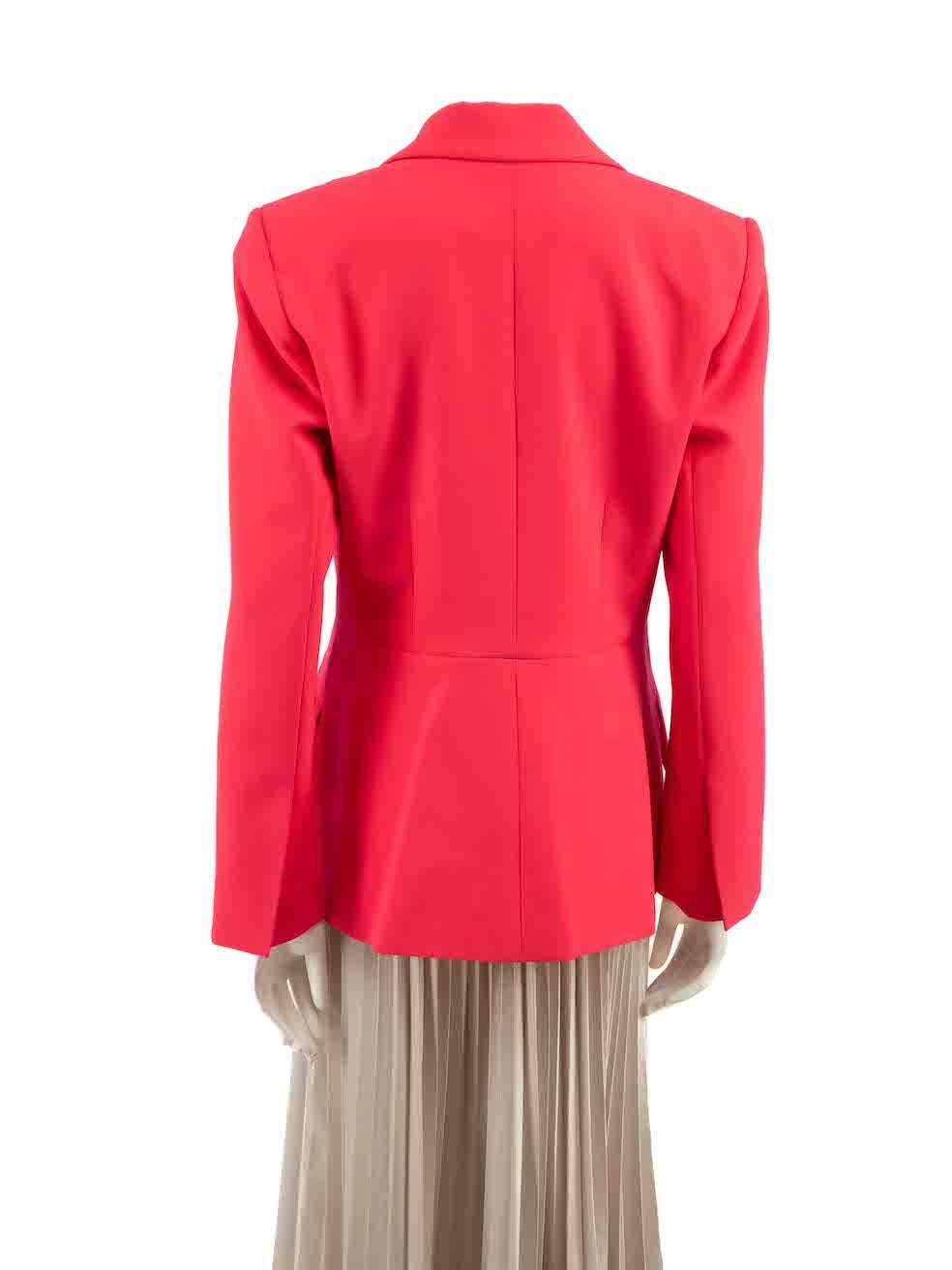 Carolina Herrera Neon Pink Single Breasted Blazer Size XL In Good Condition For Sale In London, GB