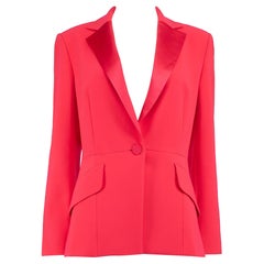 Carolina Herrera Blazer rosa neón de un solo pecho Talla XL