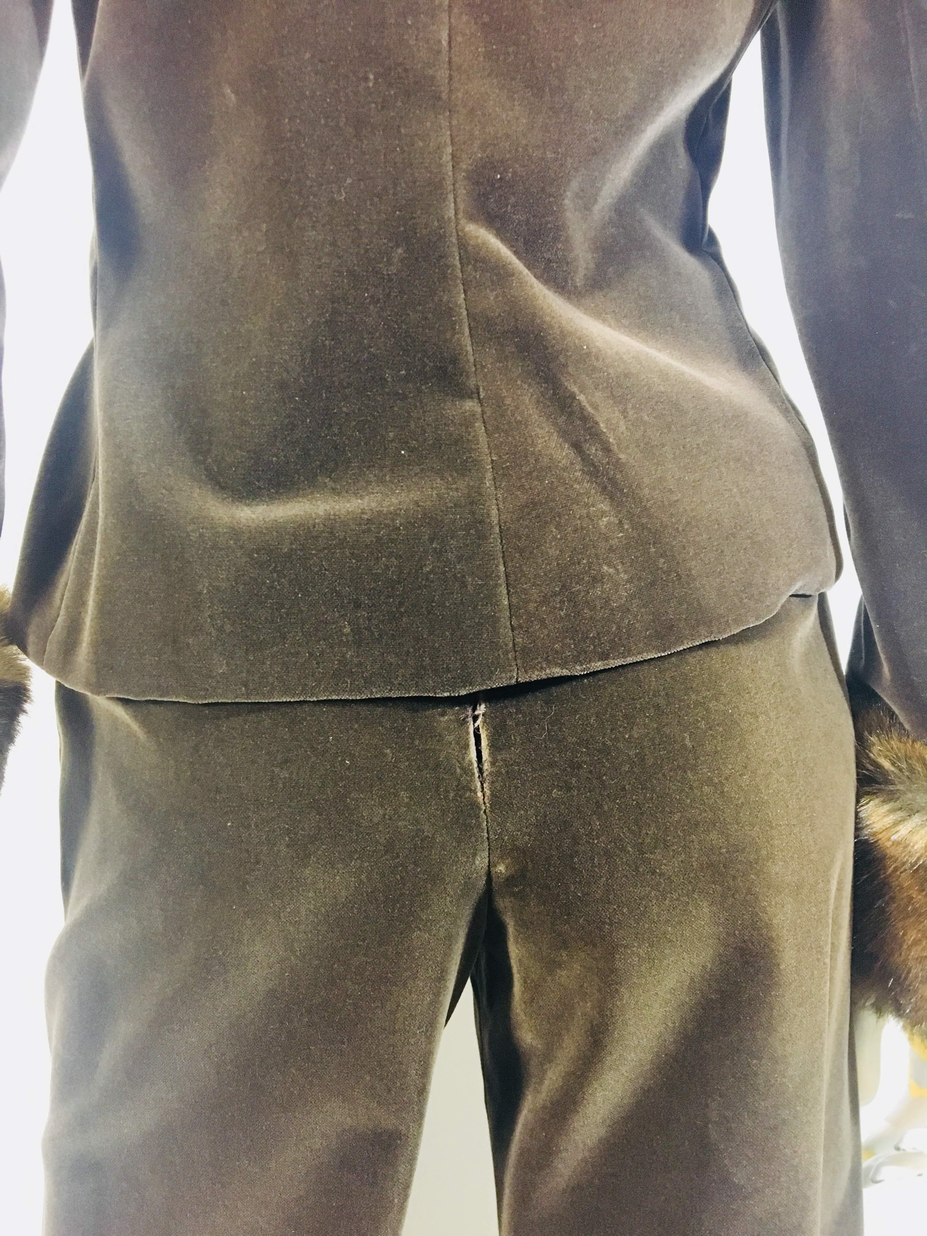 Carolina Herrera Pant Suit with Fur Trim 6