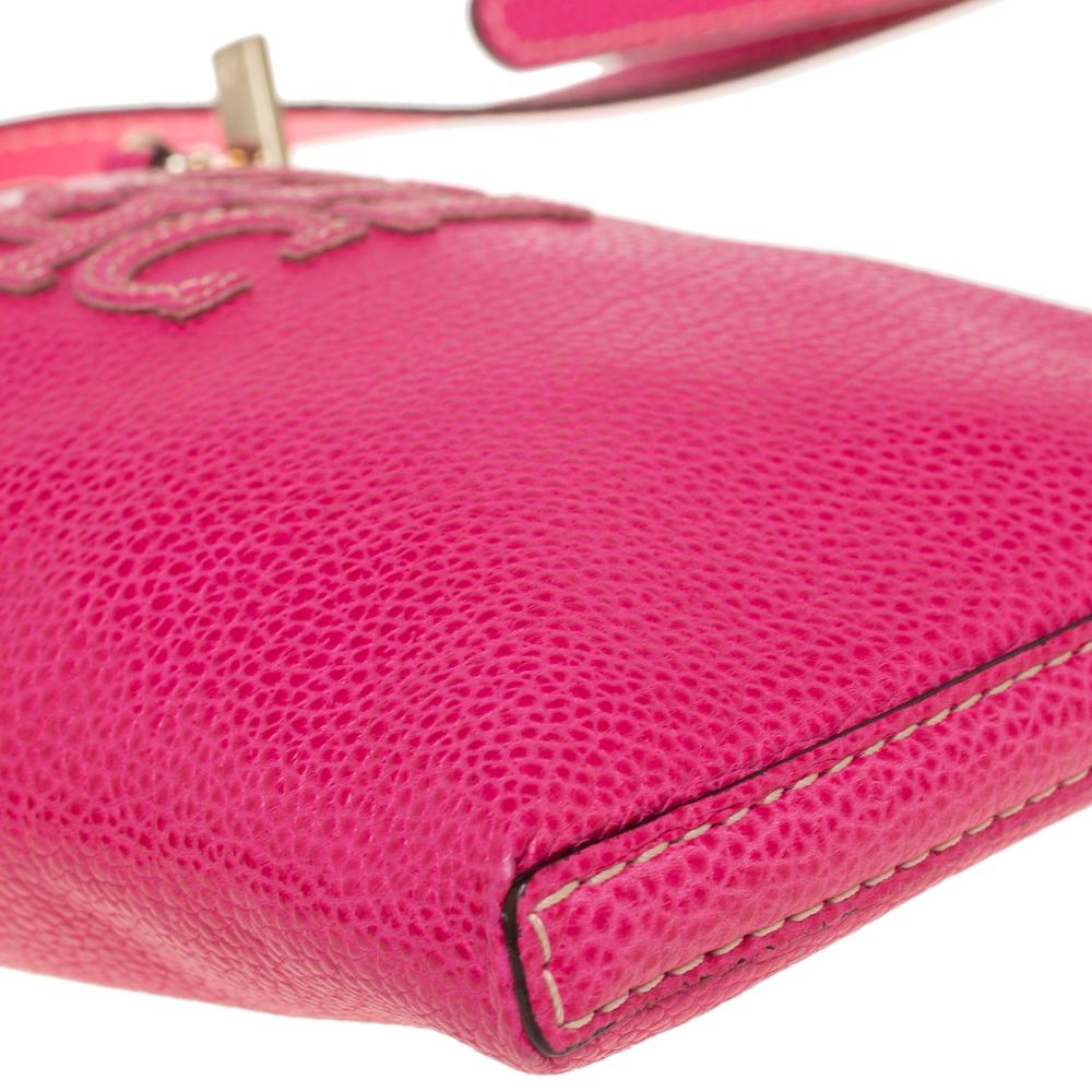 Carolina Herrera Pink Leather Key Charm Crossbody Bag 3