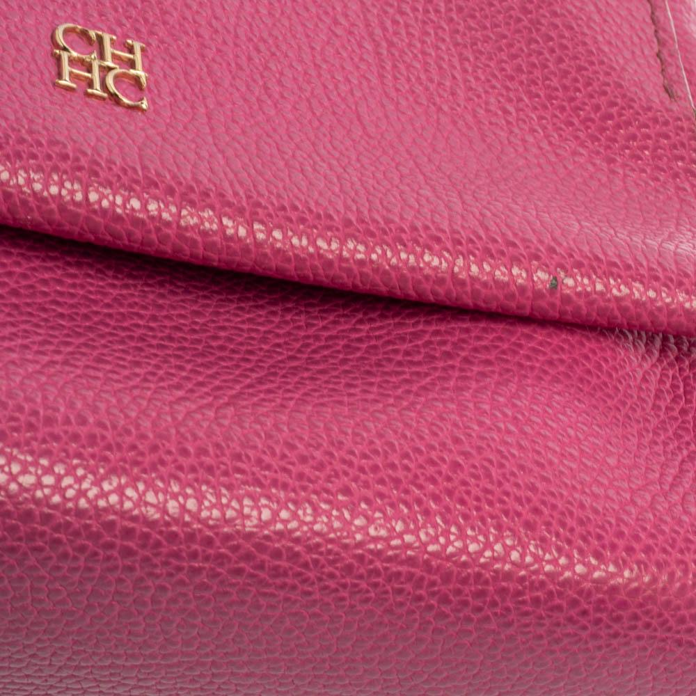 Carolina Herrera Pink Leather Mini Minuetto Top Handle Bag 5