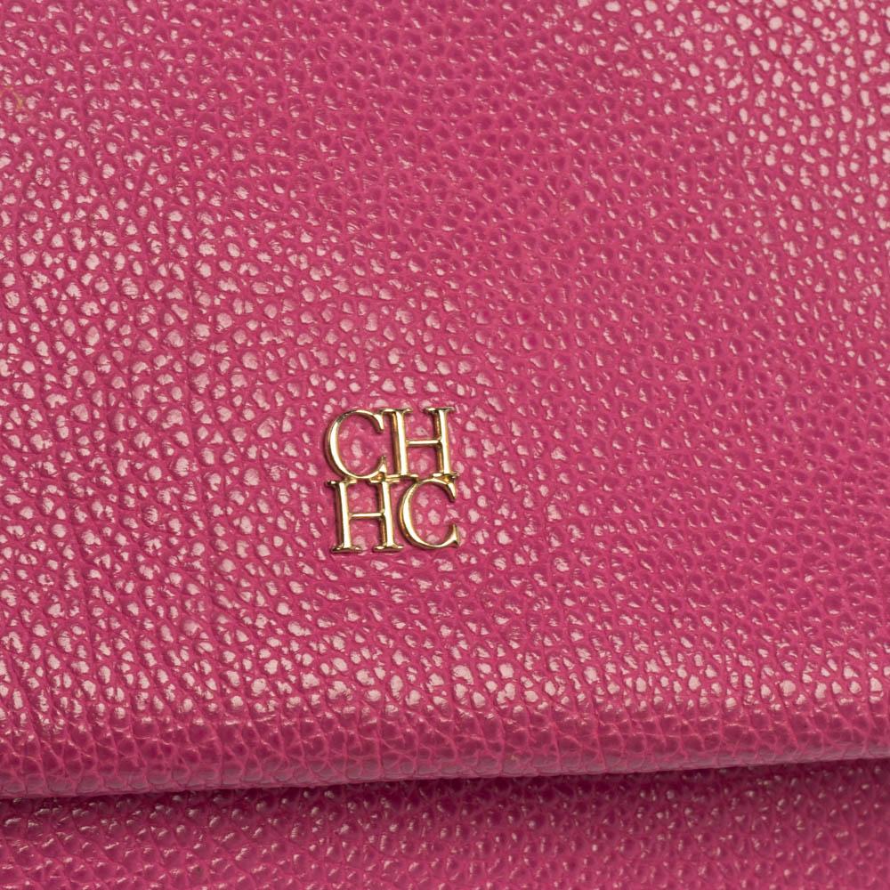 Carolina Herrera Pink Leather Mini Minuetto Top Handle Bag 8