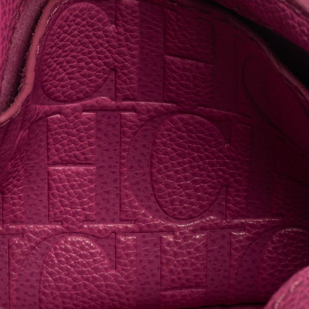 Women's Carolina Herrera Pink Leather Mini Minuetto Top Handle Bag