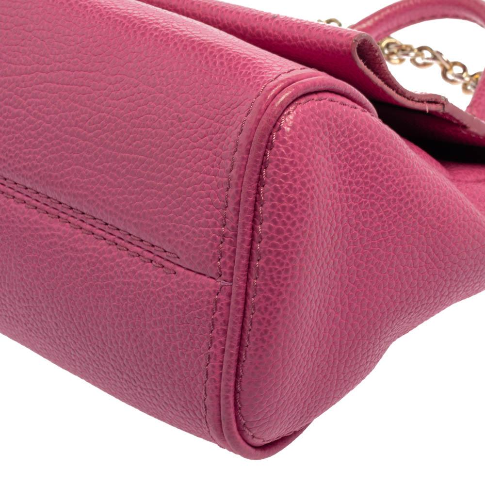 Carolina Herrera Pink Leather Mini Minuetto Top Handle Bag 3