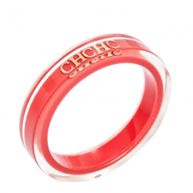 Carolina Herrera Pink Resin Bangle Bracelet For Sale 1