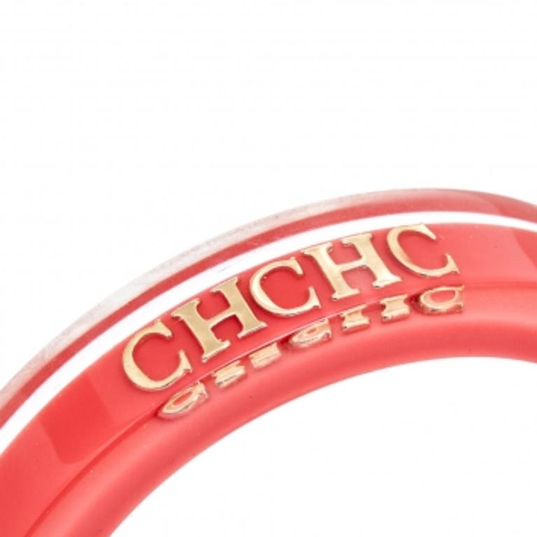 Carolina Herrera Pink Resin Bangle Bracelet For Sale 2