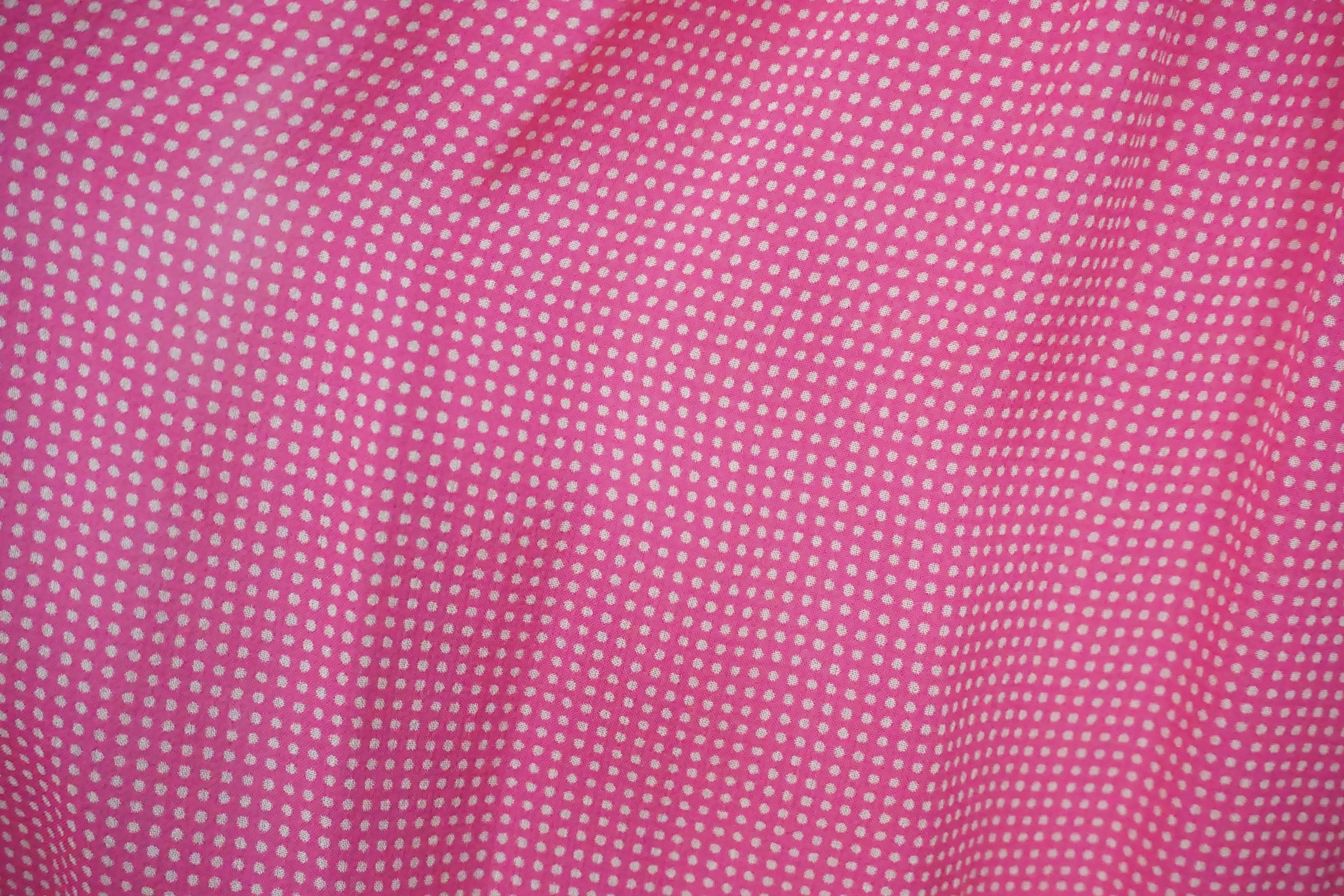 Women's Carolina Herrera Pink and White Print Silk Skirt 