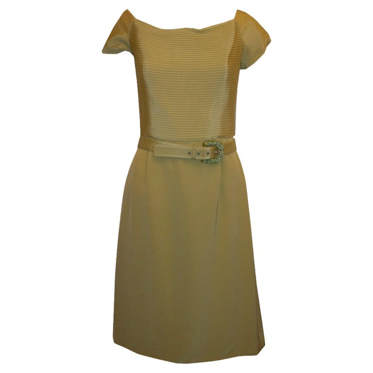 Carolina Herrera Pistachio Green Silk Cocktail Dress For Sale at 1stDibs