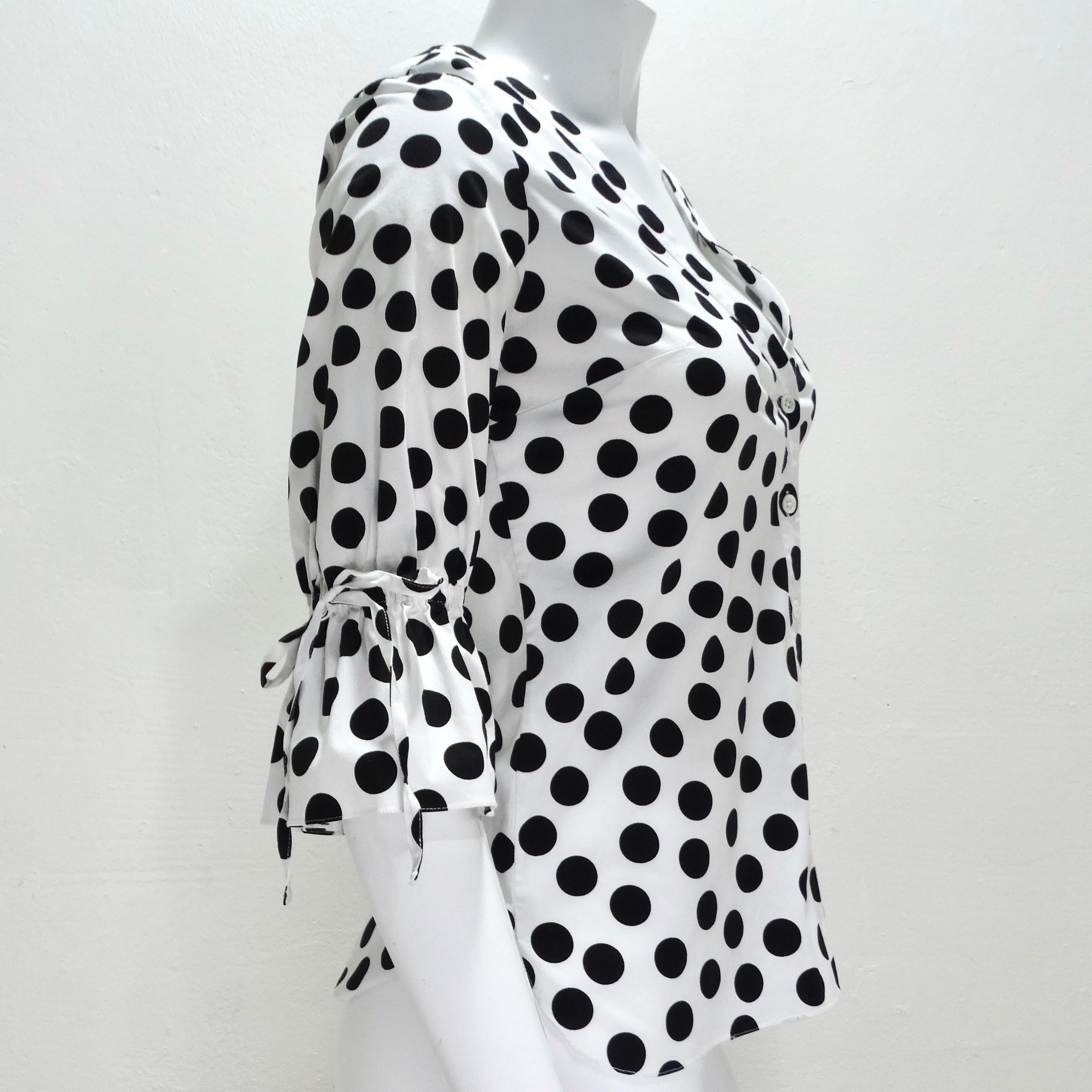 Women's or Men's Carolina Herrera Polka Dot Blouse For Sale