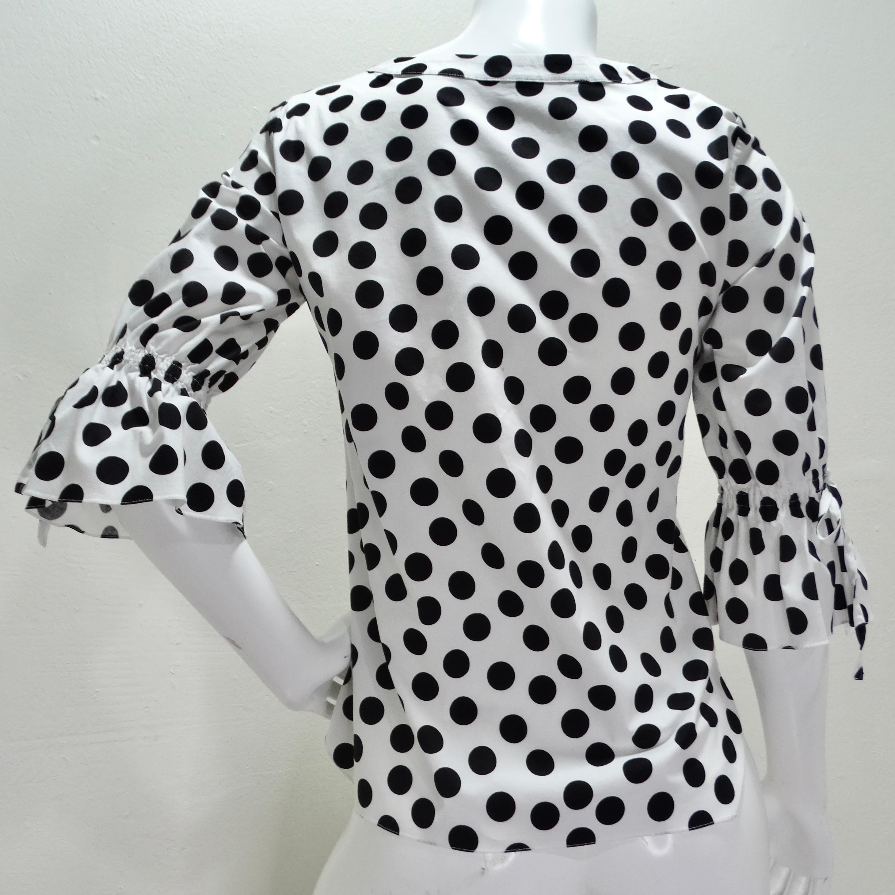 Carolina Herrera Polka Dot Blouse For Sale 2