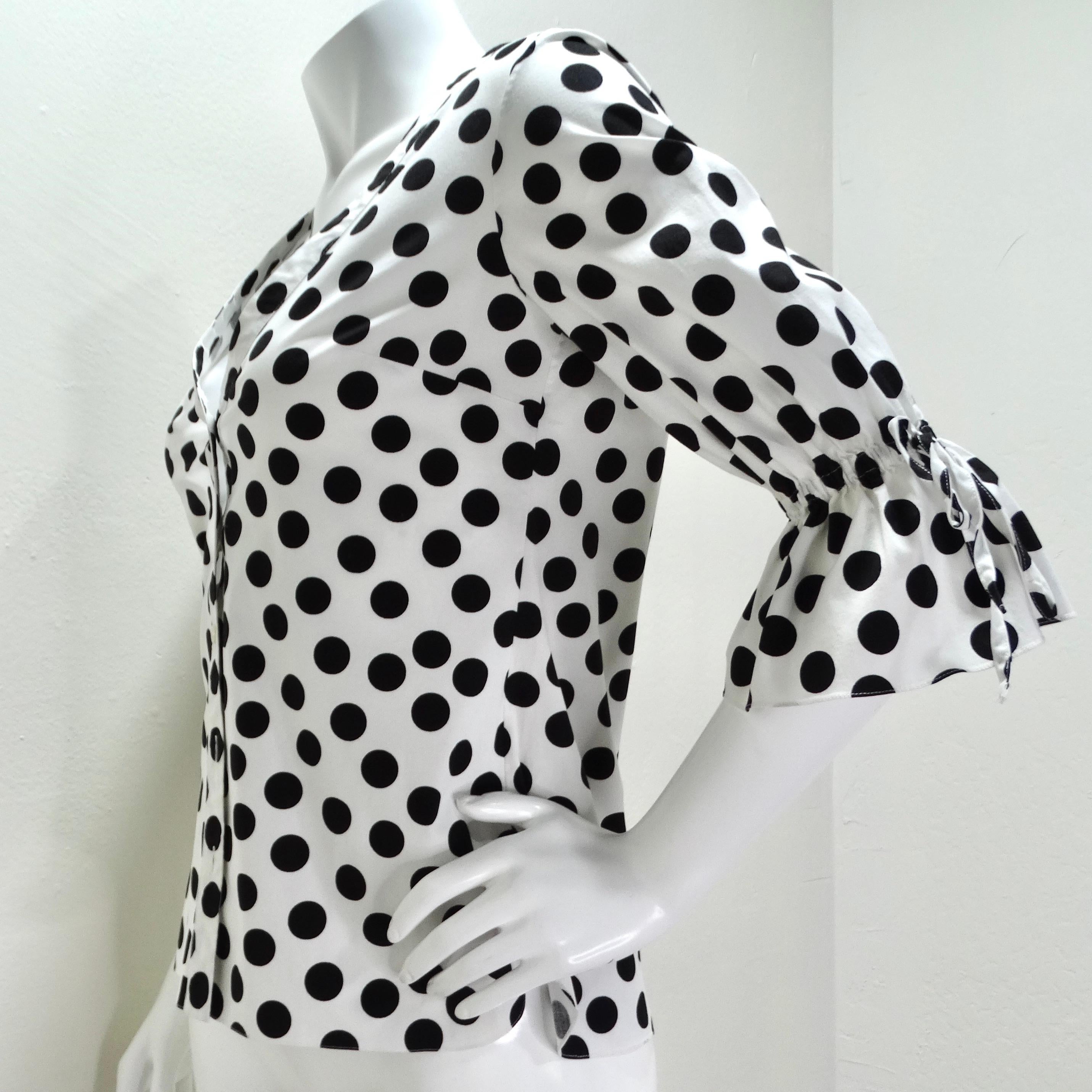 Carolina Herrera Polka Dot Blouse For Sale 3