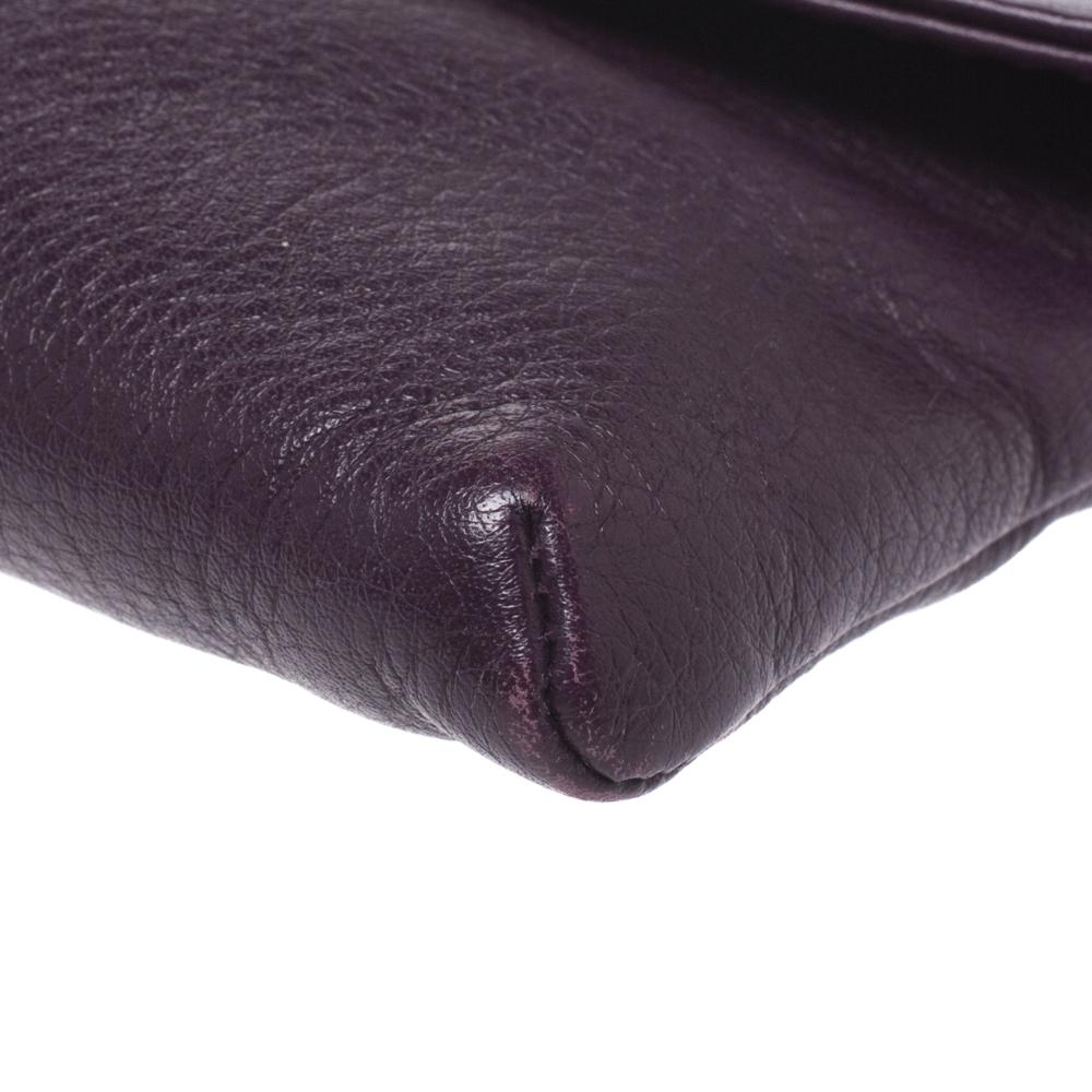 Carolina Herrera Purple Leather Chain Clutch 1