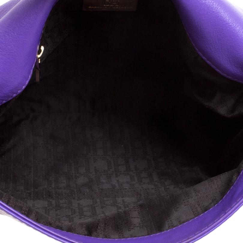 Carolina Herrera Purple Leather Envelope Shoulder Bag 6
