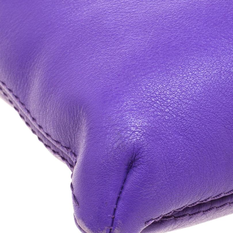 Carolina Herrera Purple Leather Envelope Shoulder Bag 3