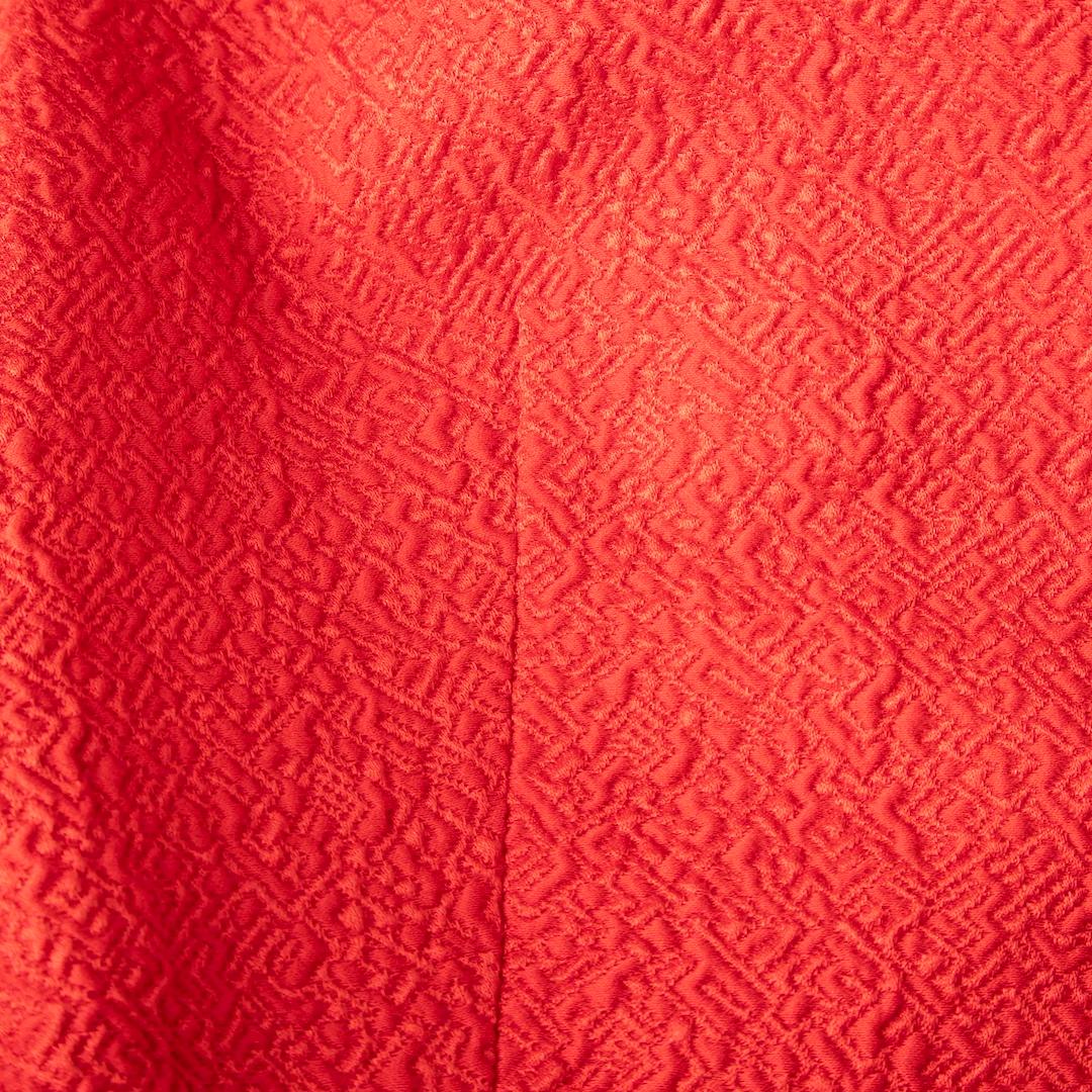 Carolina Herrera Red Flared Hem Blazer Size XS In Good Condition For Sale In London, GB