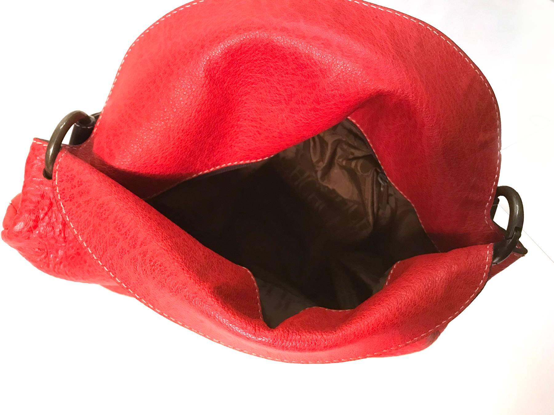 Carolina Herrera red hobo bag For Sale 1