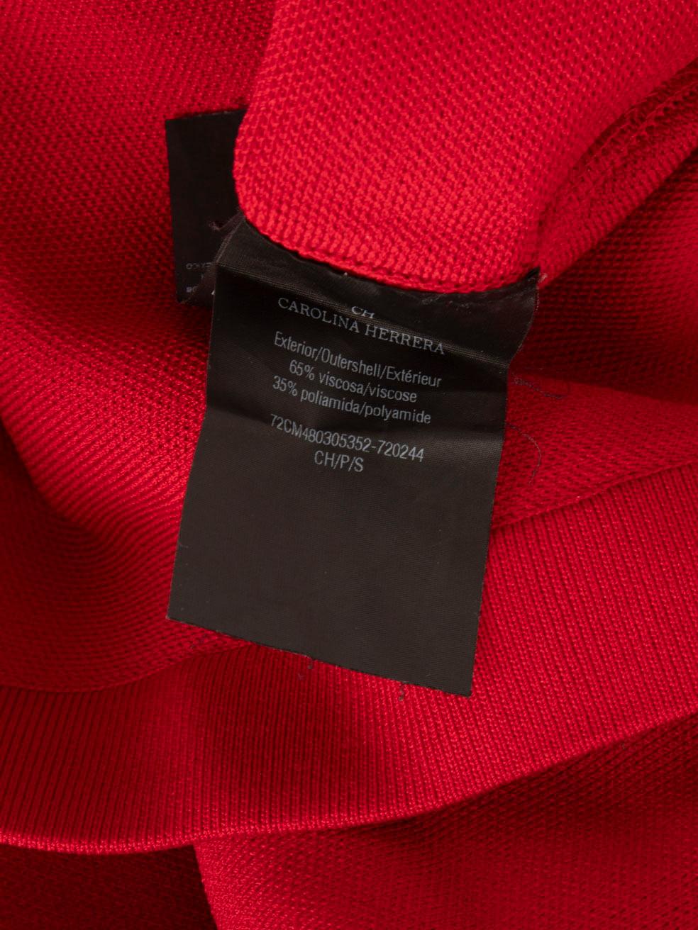Carolina Herrera Red Knee Length Pencil Skirt Size S For Sale 2