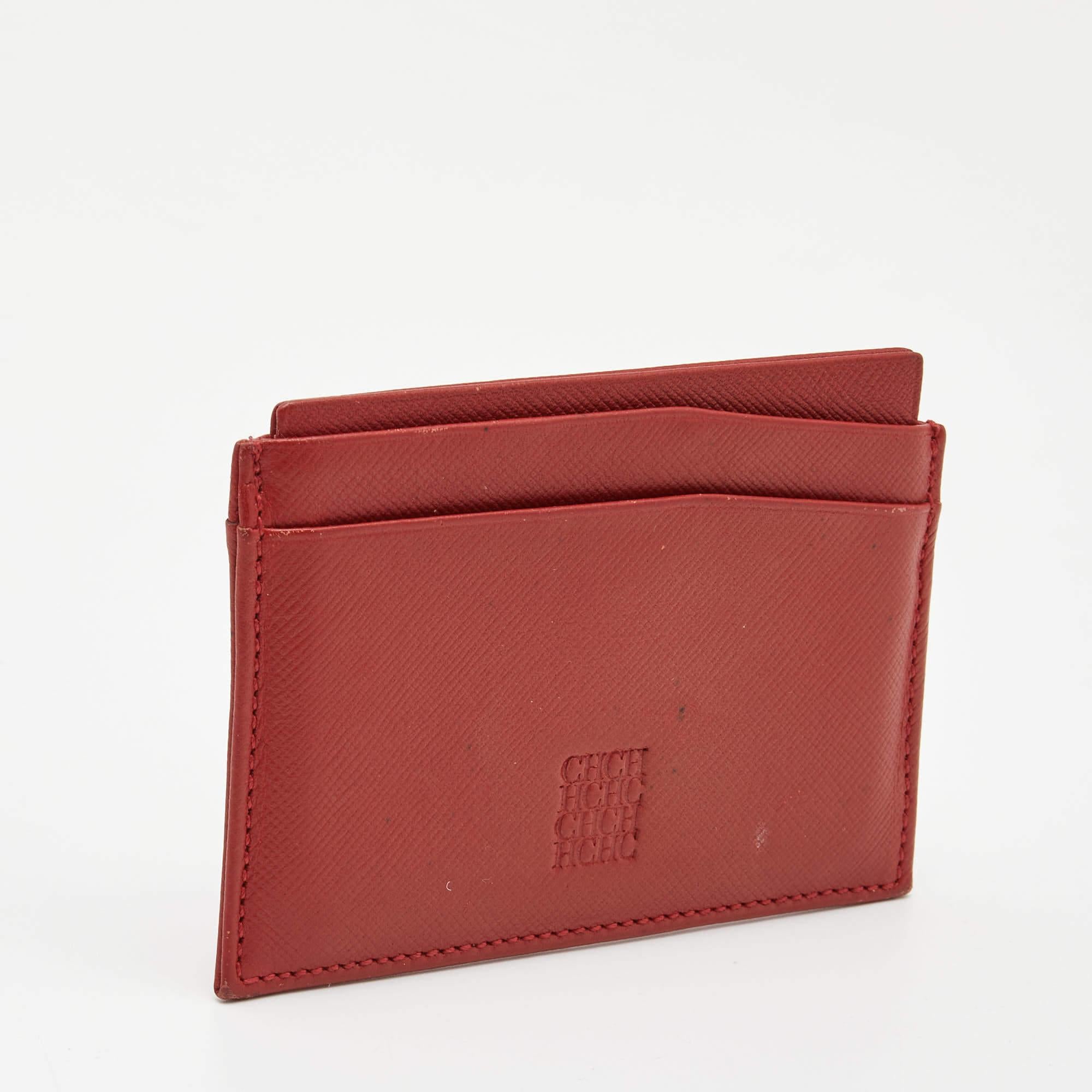 Rosso Portacarte in pelle rossa di Carolina Herrera in vendita