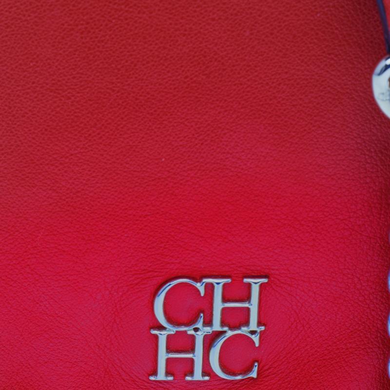 Women's or Men's Carolina Herrera Red Leather Flap Chain Shoulder Bag