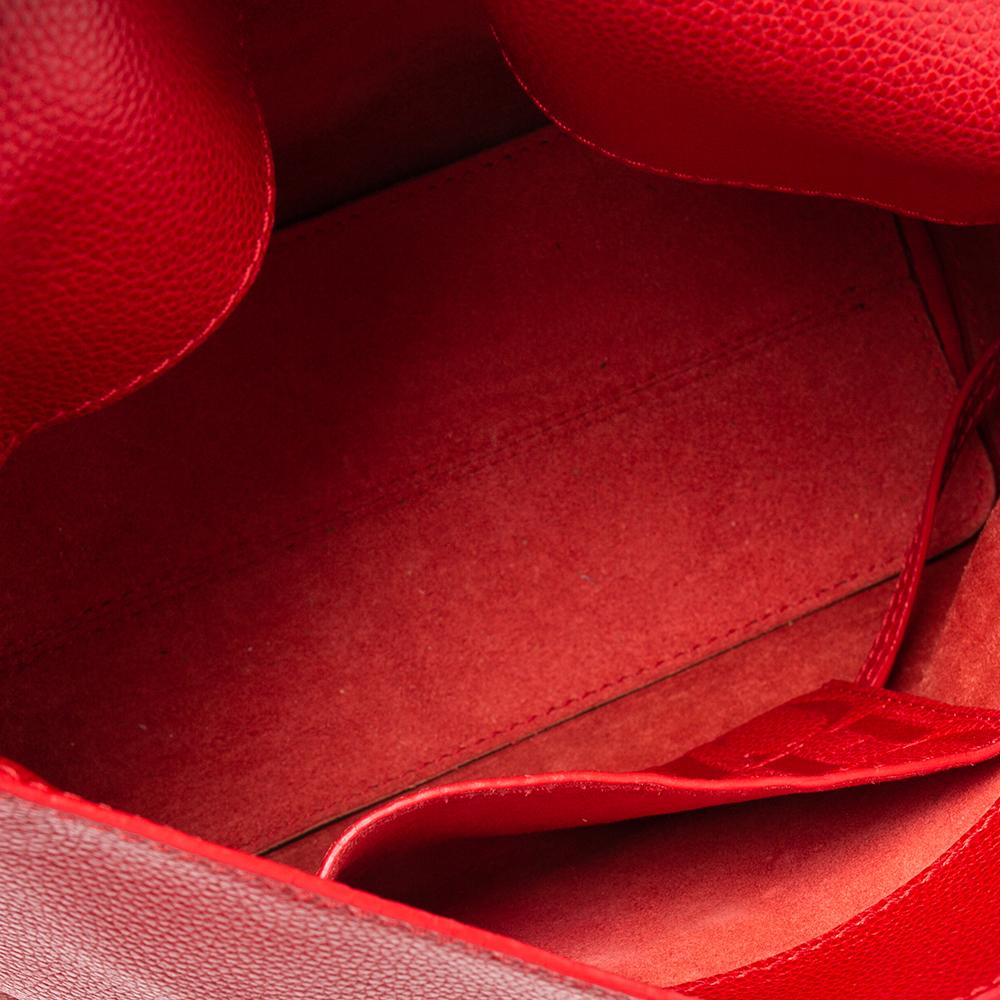 Carolina Herrera Red Leather Minuetto Flap Top Handle Bag 4