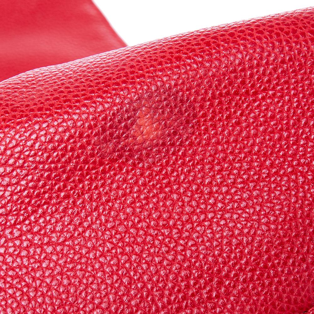 Carolina Herrera Red Leather Minuetto Flap Top Handle Bag 3