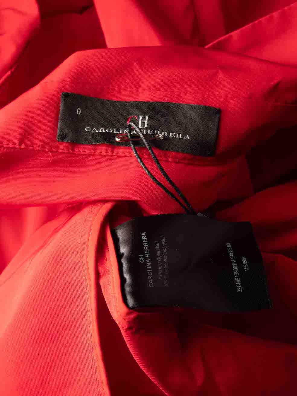 Women's Carolina Herrera Red Maxi Long Sleeve Dress Size XXS