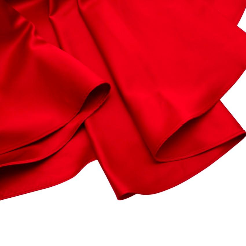 Carolina Herrera Red Satin Pleated Midi Dress 1