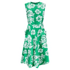 Carolina Herrera Satin Floral Dress