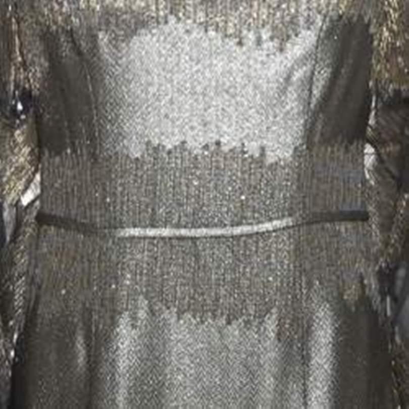 eliza j metallic floral drape shoulder gown