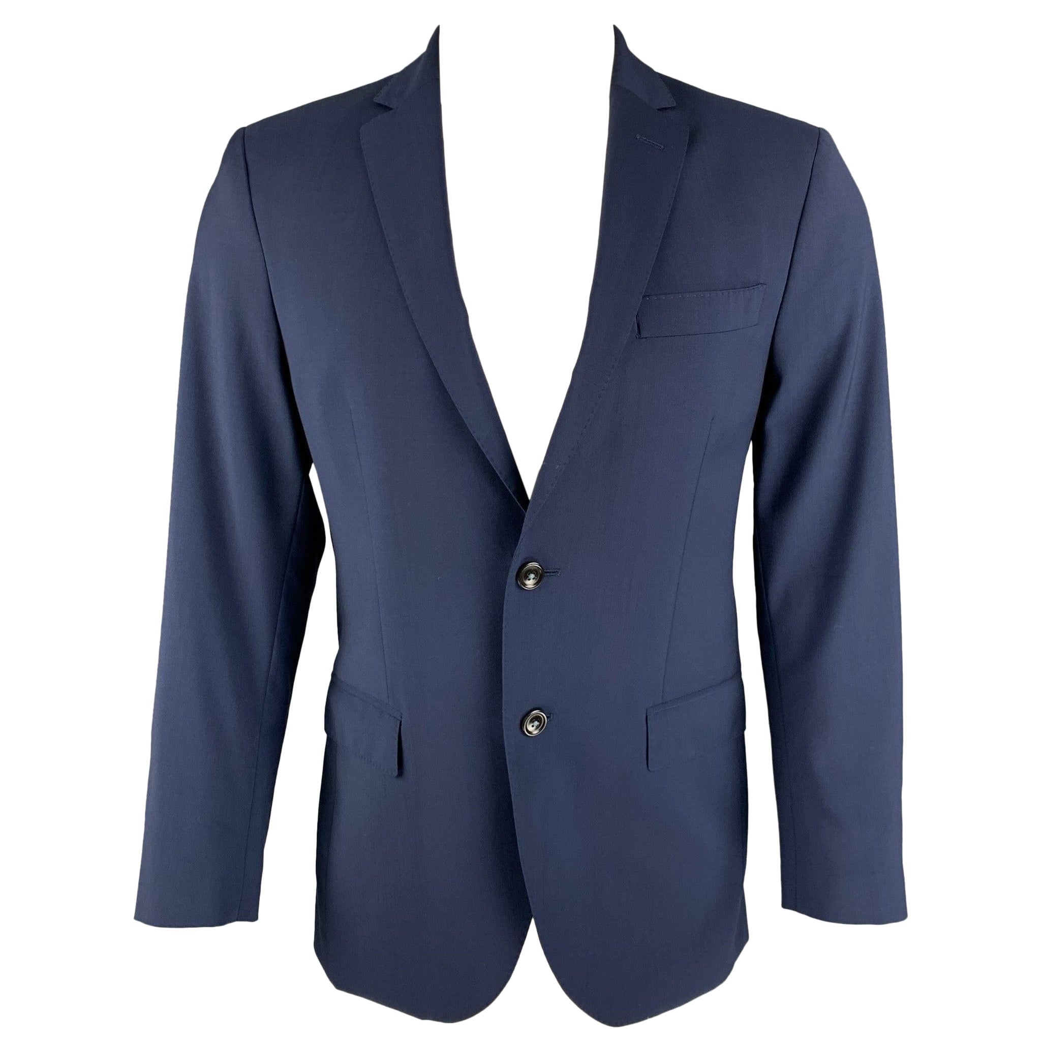 Carolina Herrera taglia 38 cappotto sportivo monopetto in lana vergine di marina