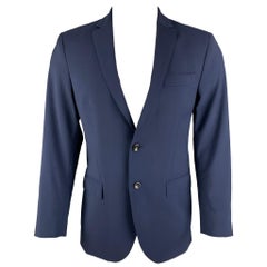 Carolina Herrera taglia 38 cappotto sportivo monopetto in lana vergine di marina