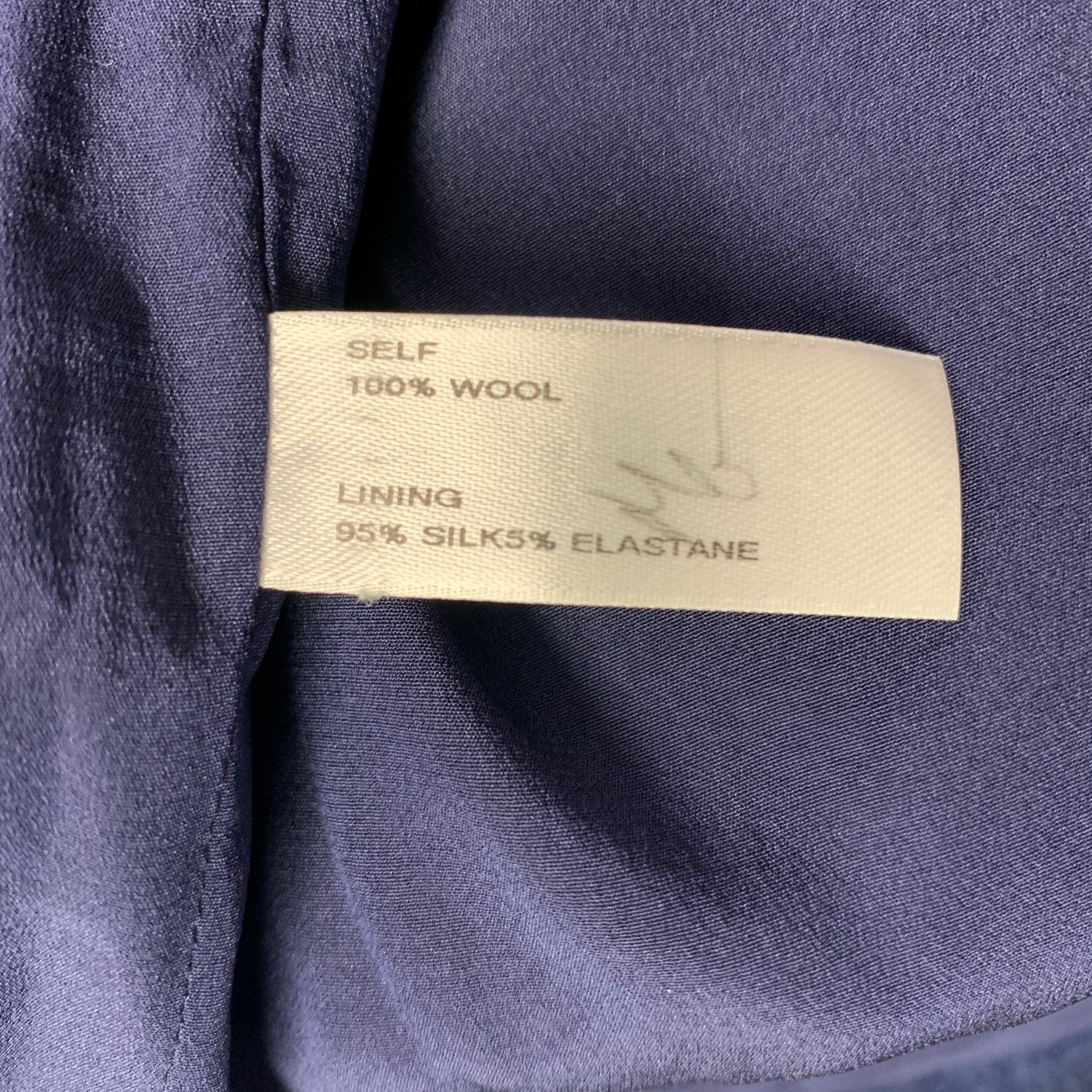 CAROLINA HERRERA Size 6 Blue Multi Color Wool Beaded Back Zip Dress For Sale 4