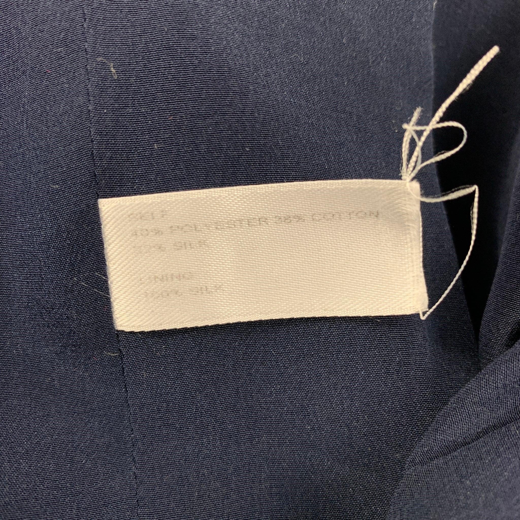 CAROLINA HERRERA Size 8 Navy Brown Cotton Blend Ombre Sleeveless Dress For Sale 1