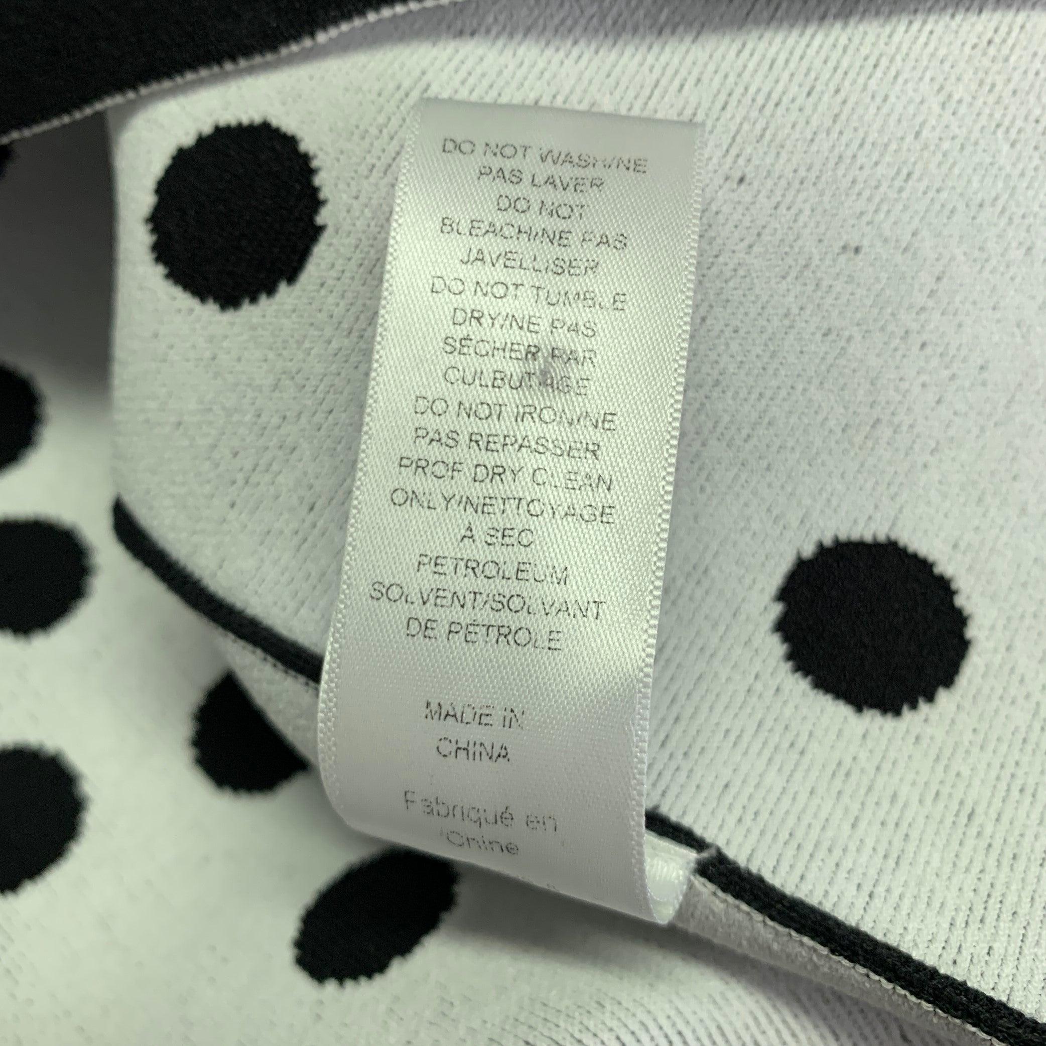 CAROLINA HERRERA Size M Black White Viscose Blend Polka Dot A-Line Dress For Sale 3