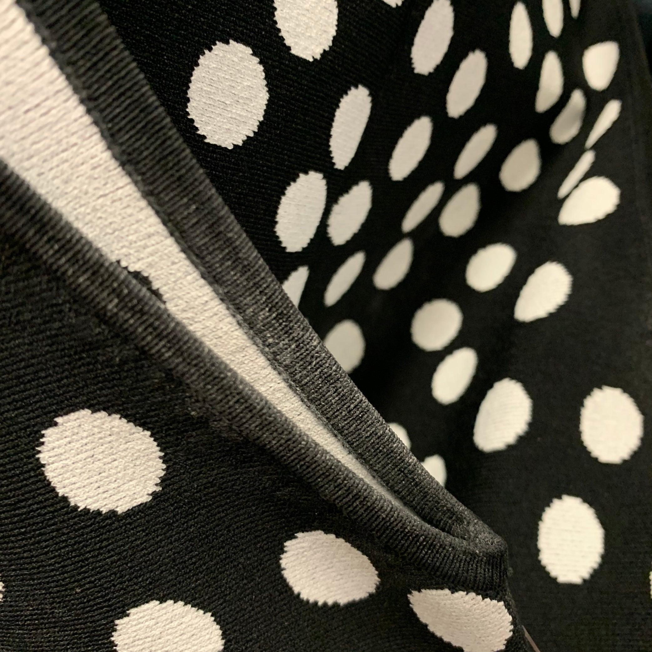 CAROLINA HERRERA Size M Black White Viscose Blend Polka Dot A-Line Dress For Sale 4