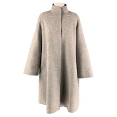 CAROLINA HERRERA Size XS Grey Purple Wool Heather Raglan Coat