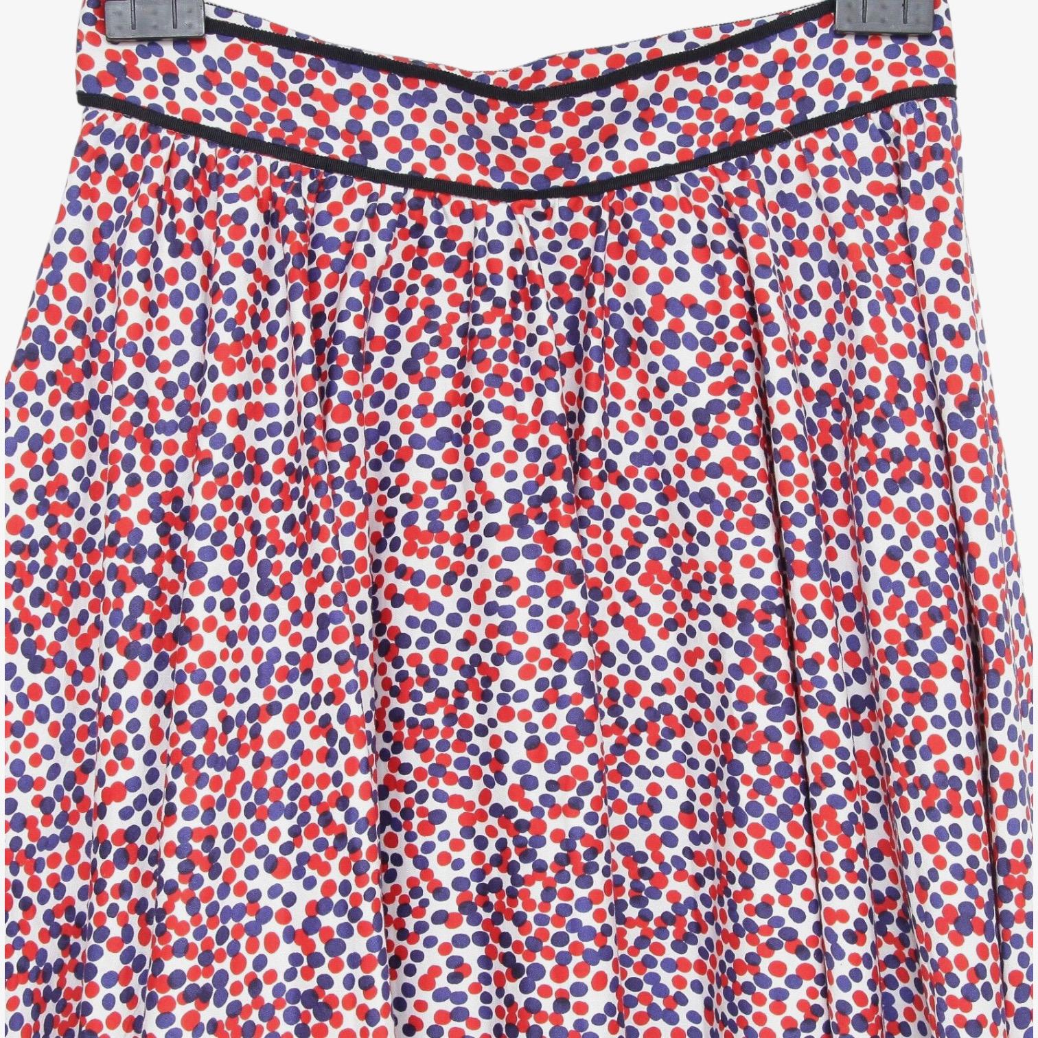 Women's CAROLINA HERRERA Skirt Umbrella Polka Dot Full Maxi Cotton Blend Dress Sz 8 For Sale