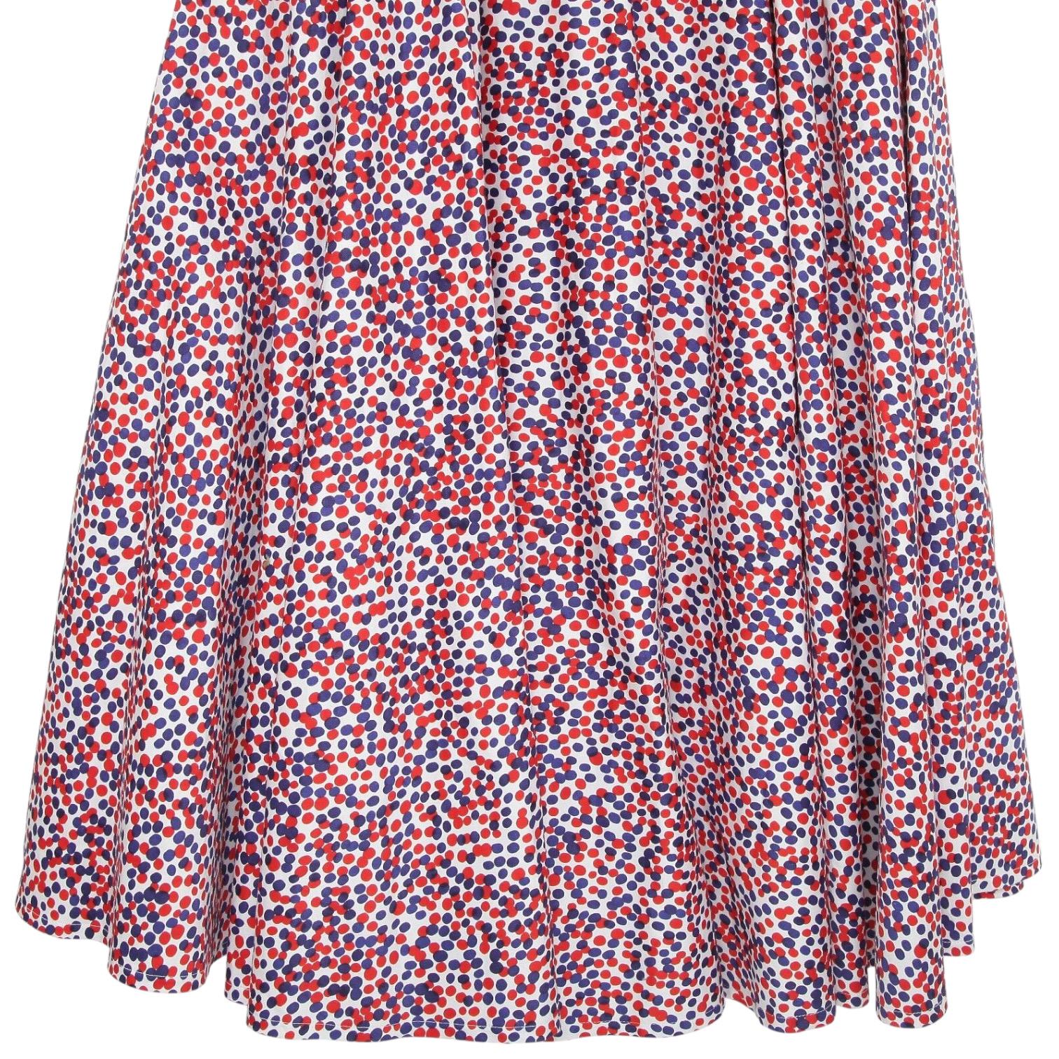 CAROLINA HERRERA Skirt Umbrella Polka Dot Full Maxi Cotton Blend Dress Sz 8 For Sale 1