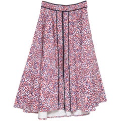 Used CAROLINA HERRERA Skirt Umbrella Polka Dot Full Maxi Cotton Blend Dress Sz 8